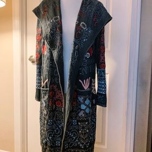 Johnny Was Estrelle embroidered hooded duster